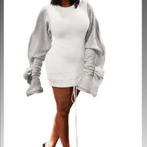 WHITE & GREY MINI DRESS